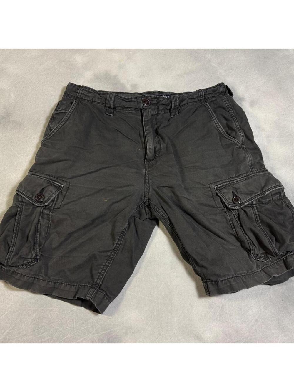 American Eagle 2010s Men’s Size 32 Black Washed Classic Cargo Shorts 100% Cotton